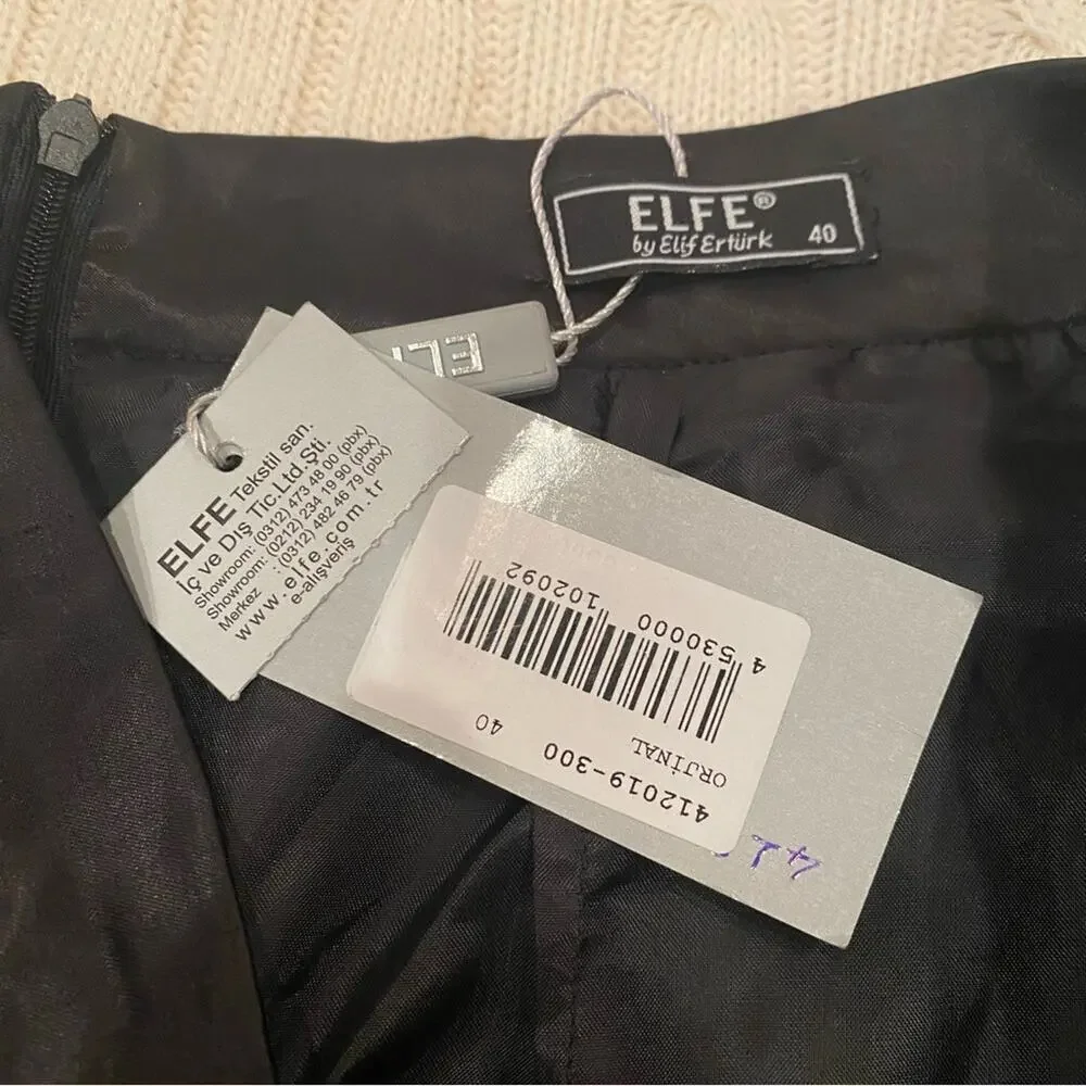 ELFE Black Sequin Sparkly Full Party skirt sz EU 40 NEW with tags